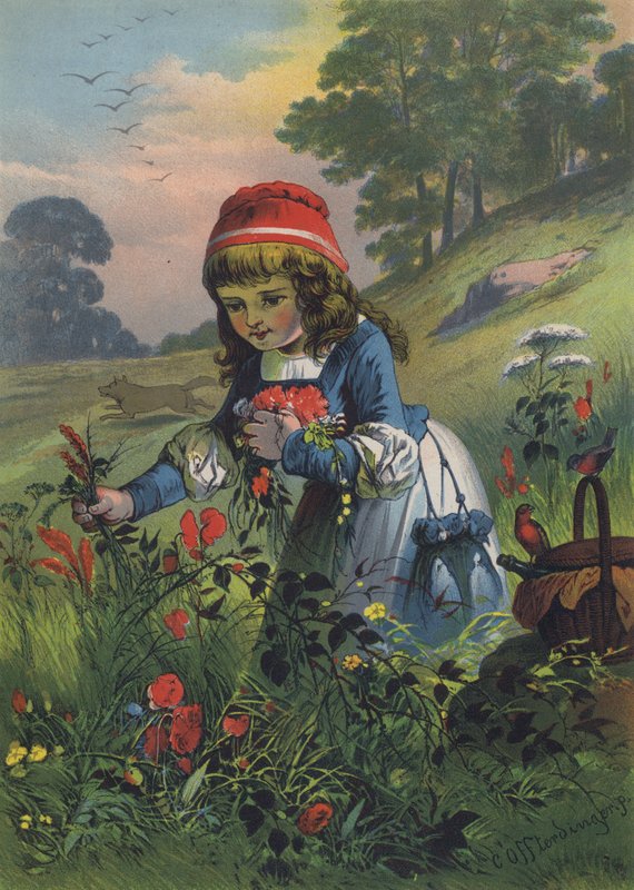 Rödluvan (färg litho) av European School