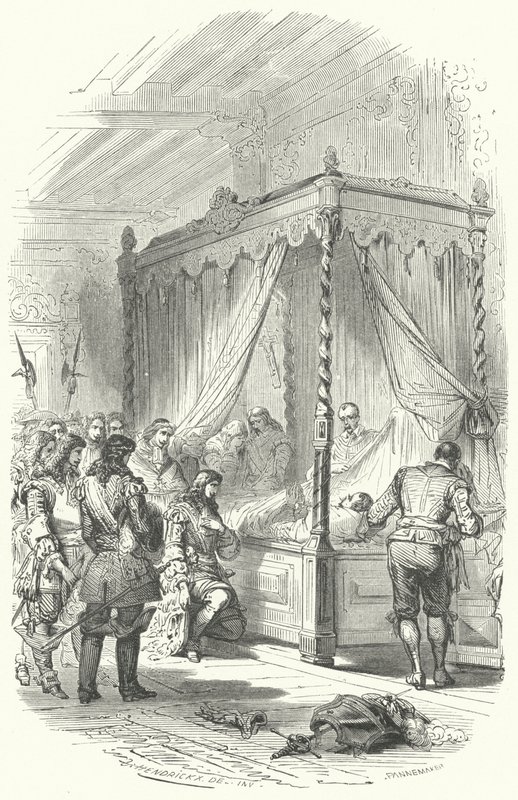 Ludvig XIV av Frankrike visar respekt för den döda kroppen av Jean V d