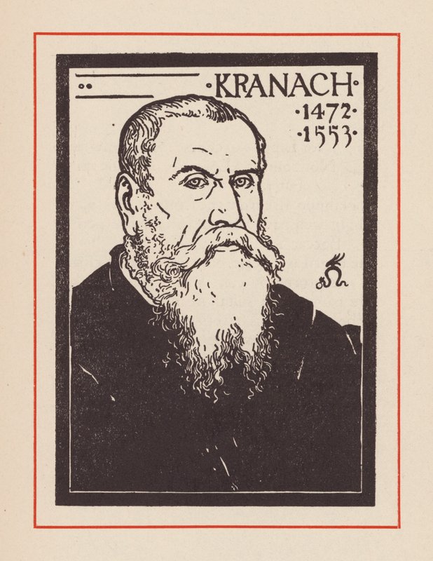 Lucas Cranach d.ä., tysk renässanskonstnär (litografi) av European School