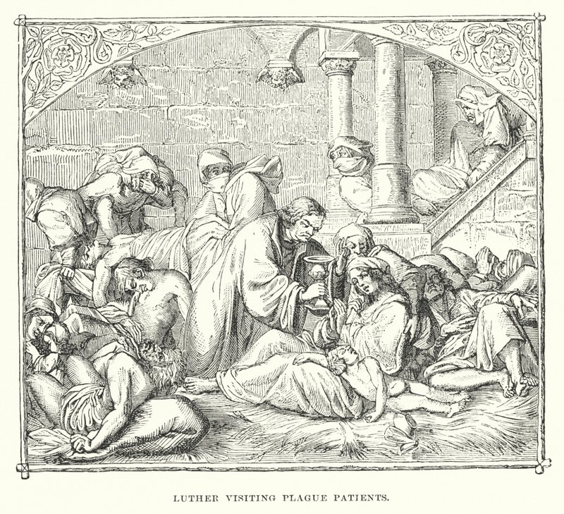 Luther besöker pestpatienter av European School