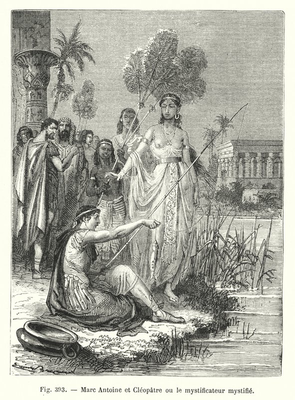 Marc Antoine och Cleopatre eller mystifieraren mystifierar (gravyr) av European School