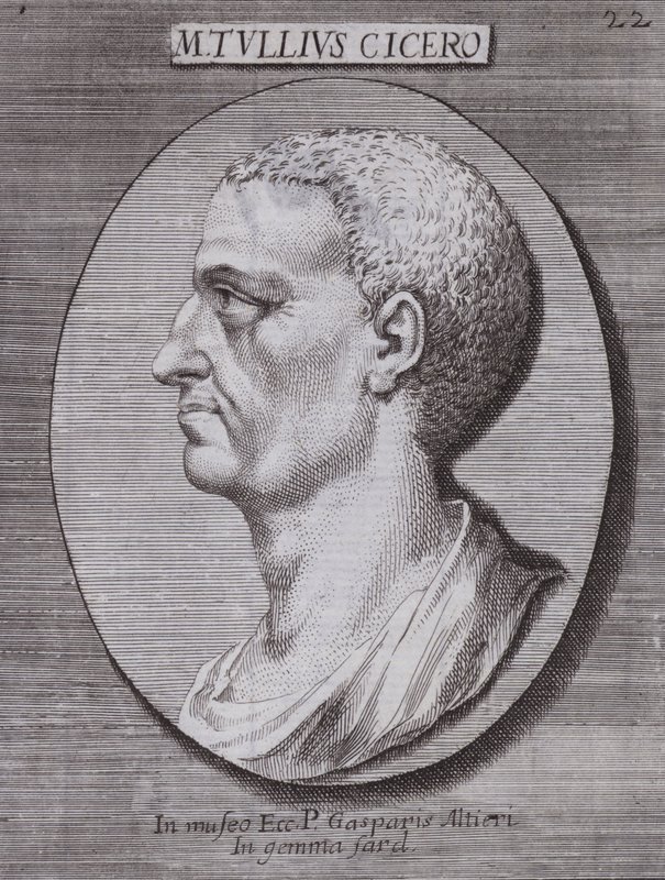 Marcus Tullius Cicero, romersk filosof, politiker, forskare och talare (gravyr) av European School