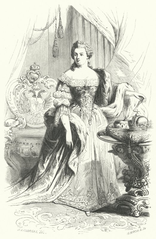 Maria Theresia av Österrike, heliga romerska kejsarinnan (gravyr) av European School