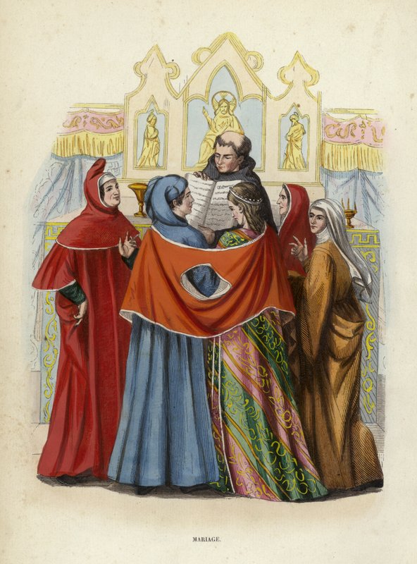 Mariage (färgad gravyr) av European School