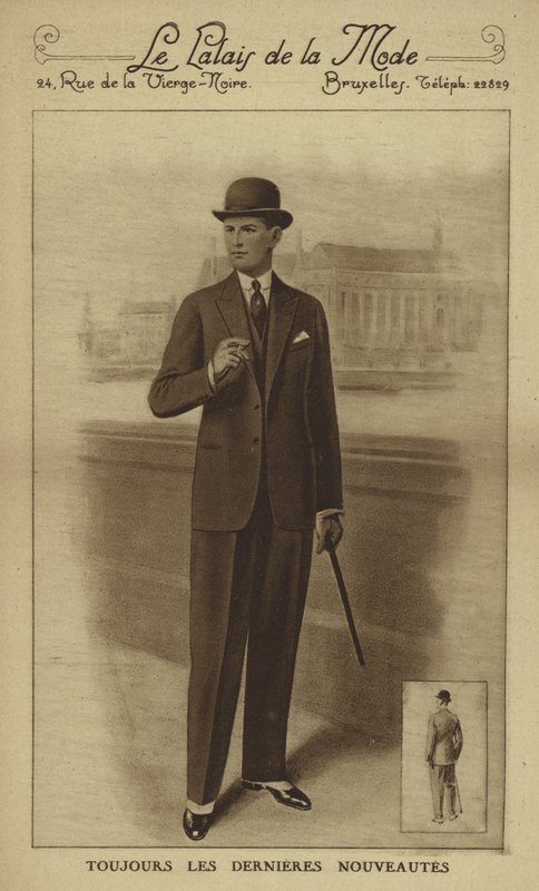Herrmode cirka 1930-talet (litografi) av European School