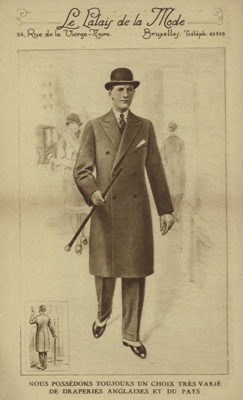 Herrmode cirka 1930-talet (litografi) av European School