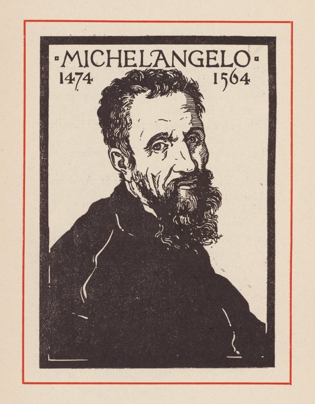 Michelangelo, italiensk renässanskonstnär och arkitekt (lito) av European School