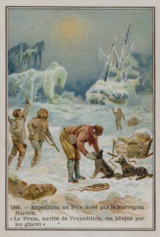 Nansen och Fram (chromolitho) av European School