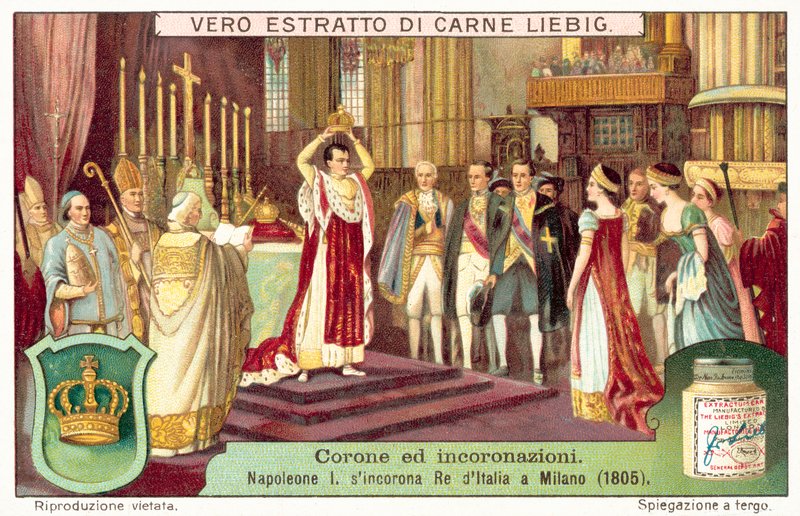 Napoleon Bonaparte kröner sig själv till kung av Italien i Milano av European School