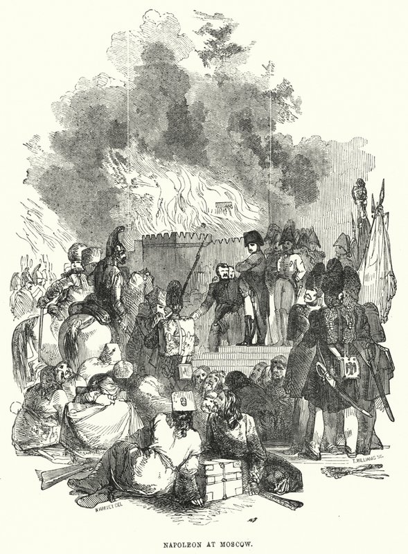 Napoleon i Moskva (gravyr) av European School