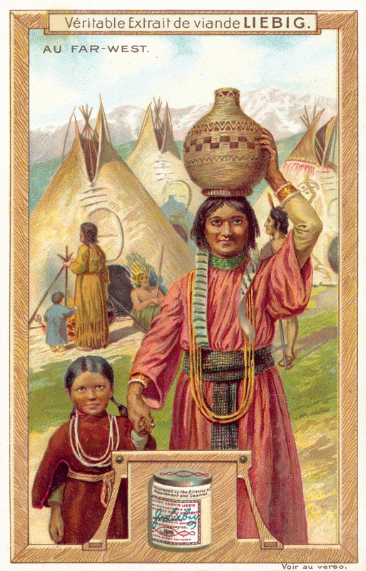 Indianby (chromolitho) av European School