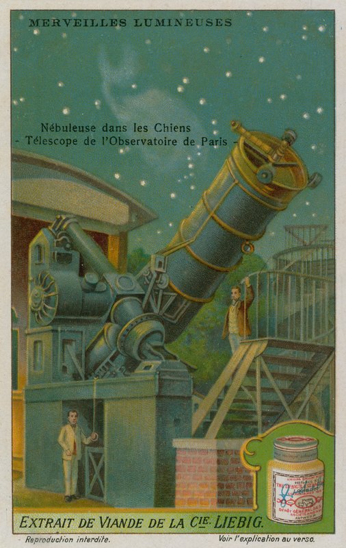 Nebulosa bland jakthundarnas stjärnbild och teleskopet vid observatoriet i Paris av European School