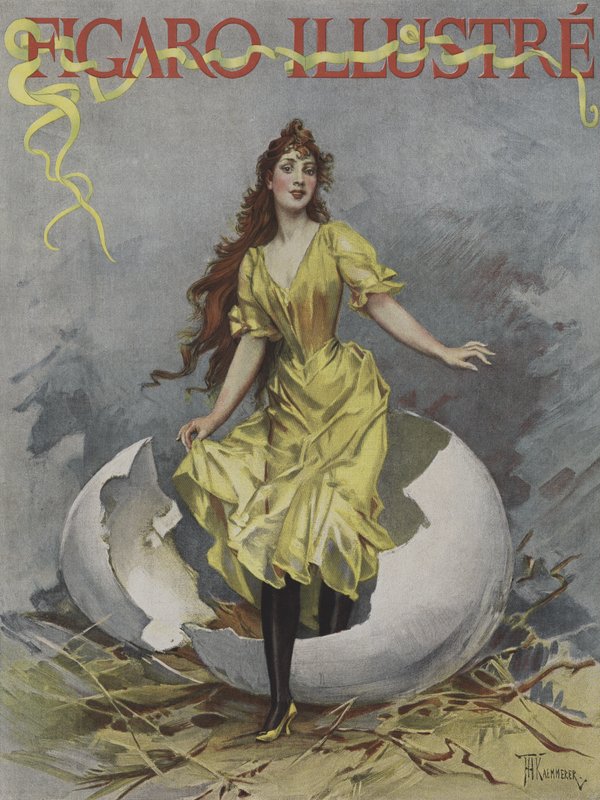 Påskägg. Omslag till Le Figaro Illustre, april 1893 (lito i färg) av European School