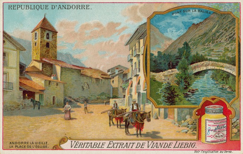 Old Church Square och en bro över Rio Valira av European School