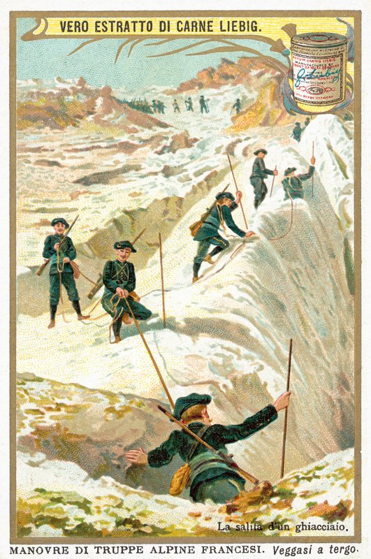 På en glaciär (chromolitho) av European School
