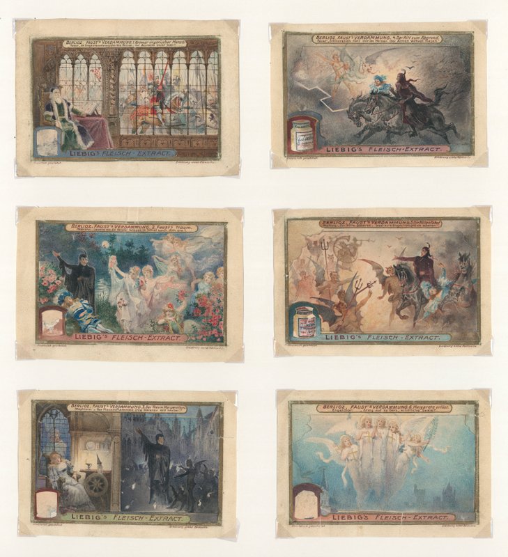 Originalkonstverk för en uppsättning Liebig-kort: Berlioz, Faust (gouache på papper) av European School