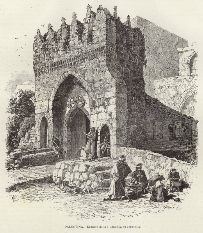 Palestina, Ingången till citadellet, i Jerusalem av European School