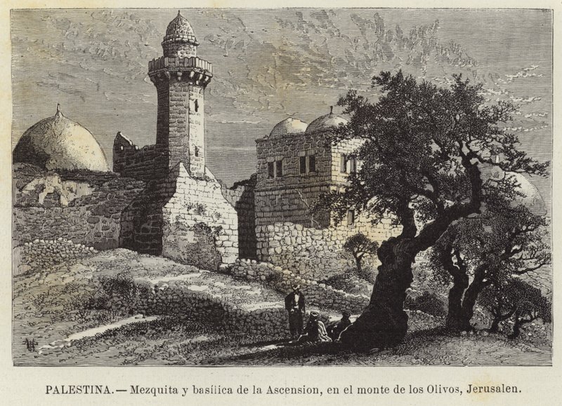 Palestina, Mosque och Basilica of the Ascension, på Olivberget, Jerusalem av European School