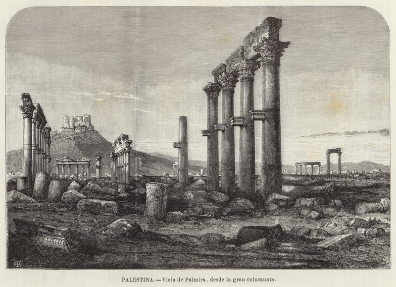 Palestina, Utsikt över Palmyra, från den stora pelargången av European School