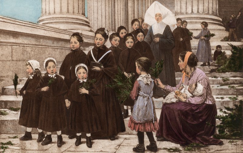 Palmsöndag (fotogravyr i färg) av European School