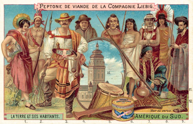 Folk i Sydamerika (chromolitho) av European School
