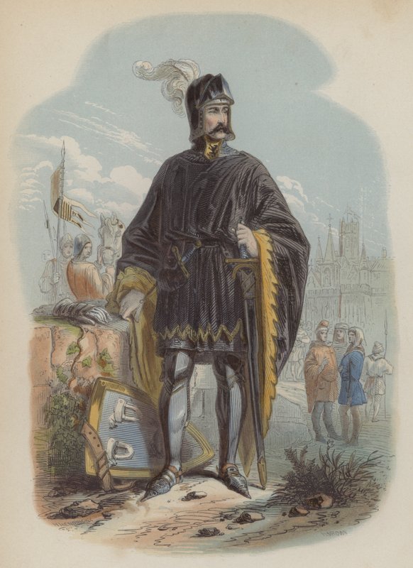 Philip van Artevelde, flamländsk patriot och rebell (färgad gravyr) av European School