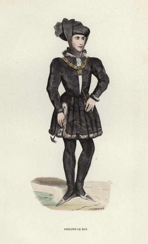Philippe Le Bon (färgad gravyr) av European School