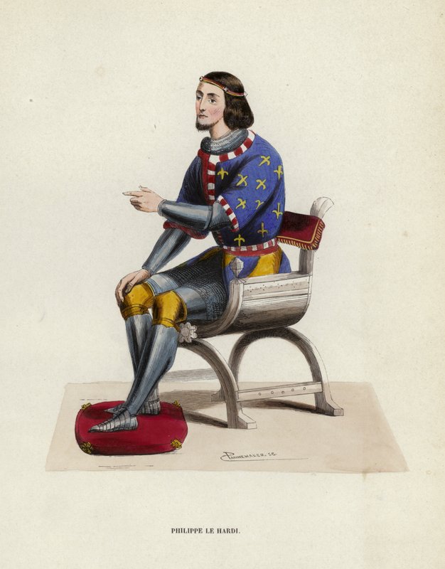 Philippe Le Hardi (färgad gravyr) av European School