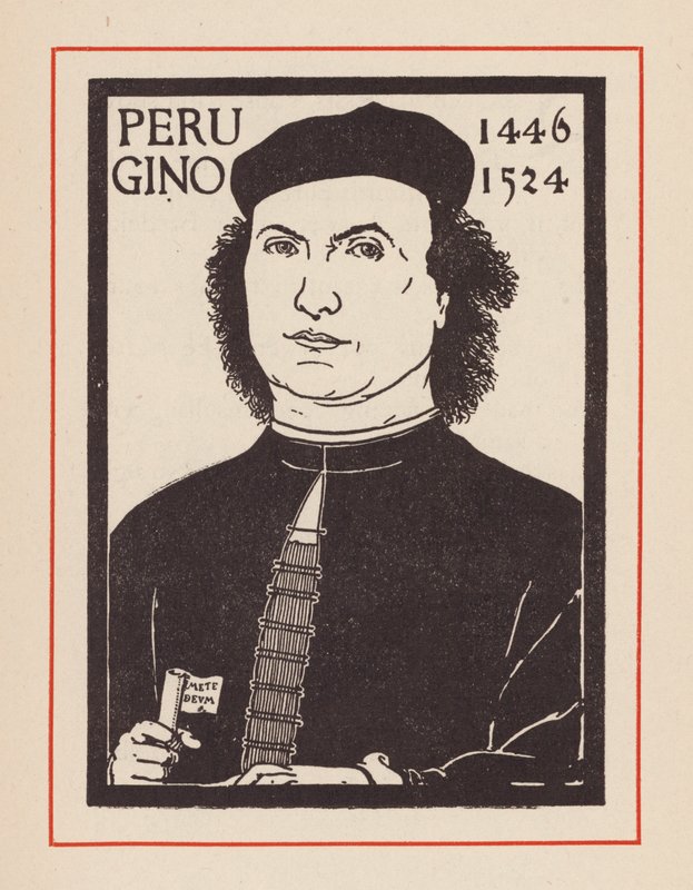 Pietro Perugino, italiensk renässanskonstnär (litografi) av European School