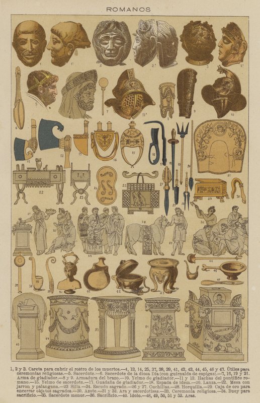romare (färg litho) av European School