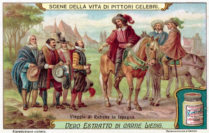 Rubens resor i Spanien (chromolitho) av European School