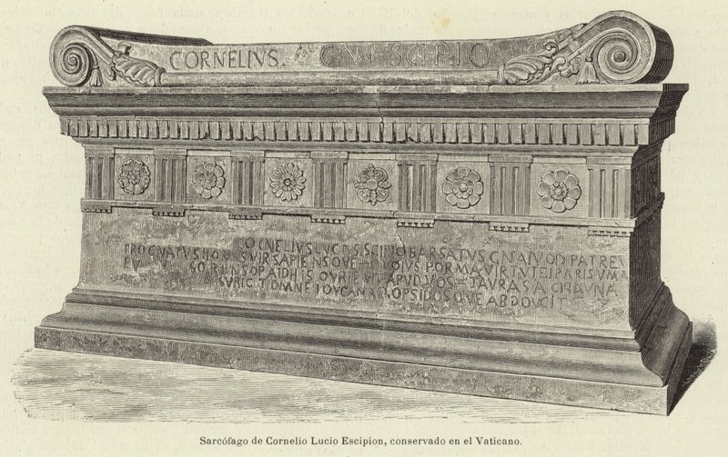 Sarkofag av Cornelius Lucius Scipio, bevarad i Vatikanen av European School