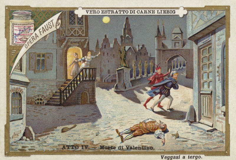 Scen från Faust, en opera av Charles Gounod av European School