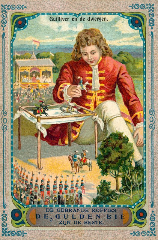 Scen från Gullivers resor (chromolitho) av European School