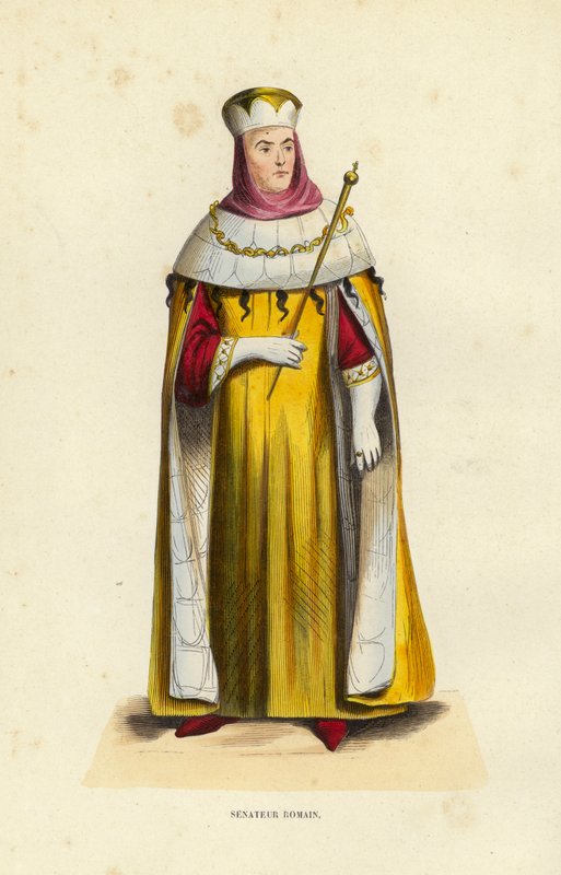 Senateur Romain (färgad gravyr) av European School