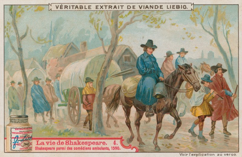 Shakespeare med resande skådespelare, 1590 av European School