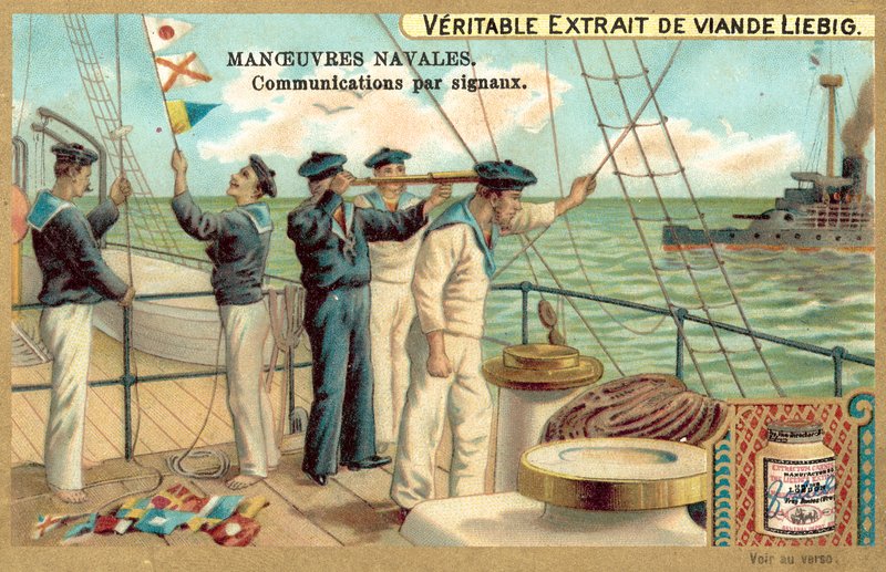 Signalering mellan fartyg (chromolitho) av European School