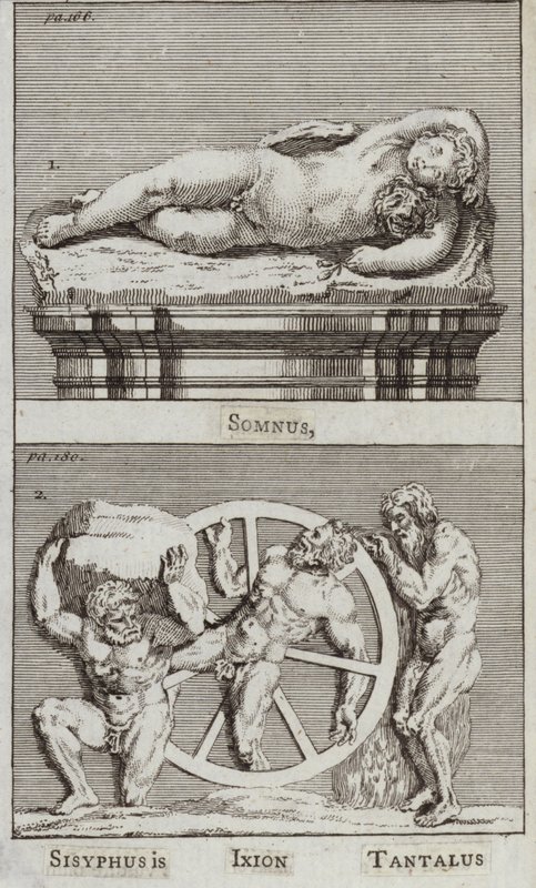 Sömn, Sisyfos, Ixion, Tantalus (gravyr) av European School
