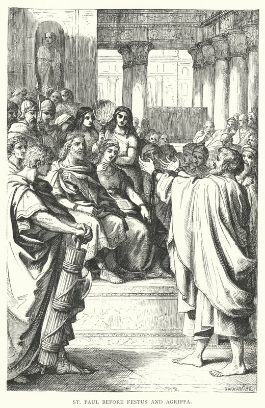 St Paulus före Festus och Agrippa (gravyr) av European School