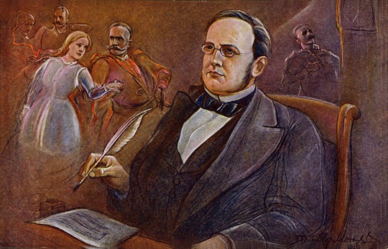 Stanislaw Moniuszko, polsk och vitrysk kompositör (färglitografi) av European School