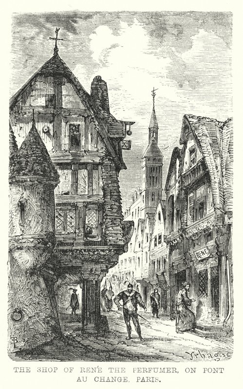 Parfymörens butik, på Pont au Change, Paris (gravyr) av European School