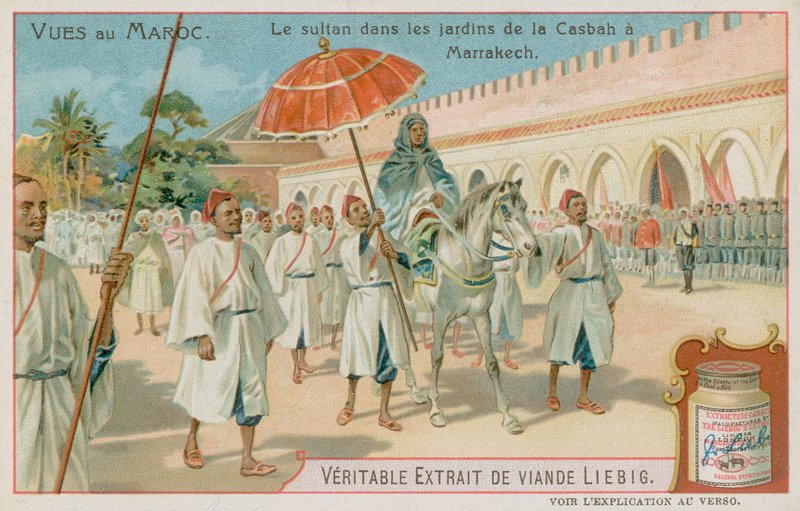 Sultanen besöker Casbahs trädgårdar i Marrakech av European School