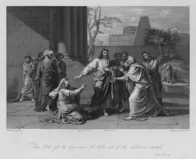 The Syrophenician Woman, Mark VII, 28 (gravyr) av European School