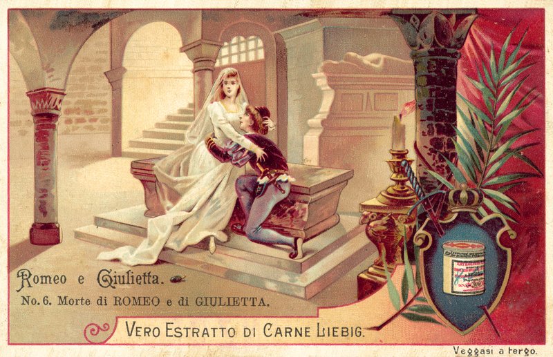 Romeo och Julias död (chromolitho) av European School