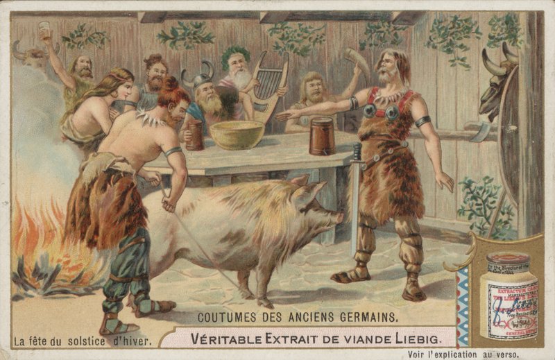Högtiden för vintersolståndet (chromolitho) av European School