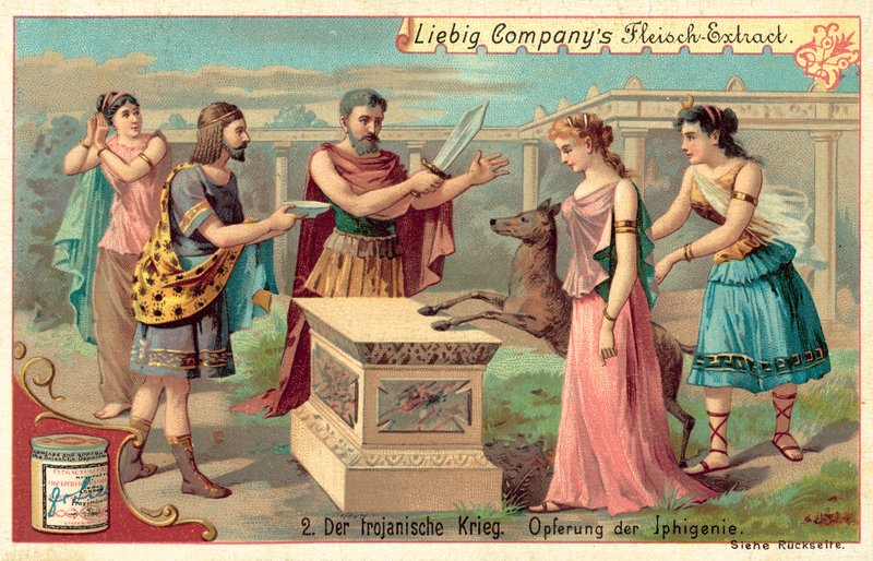 Offret av Iphigenia (chromolitho) av European School