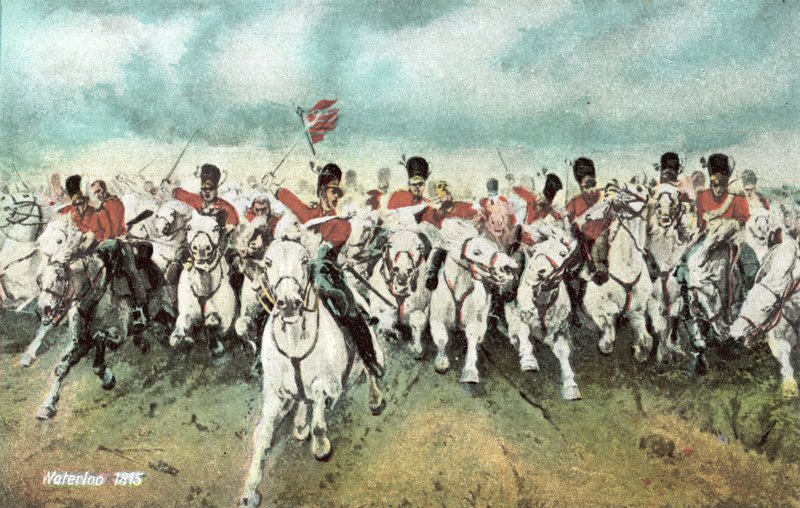 Waterloo 1815, skotsk kavalleriladdning av European School