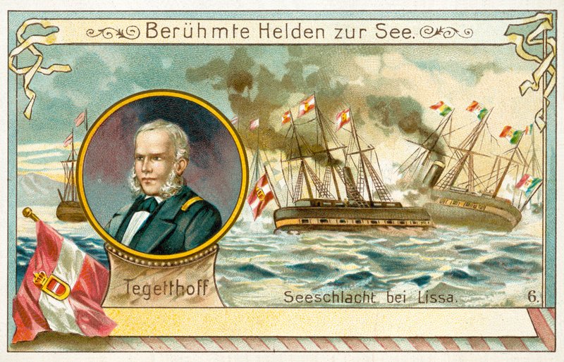 Wilhelm von Tegetthof, österrikisk amiral, och slaget vid Lissa av European School