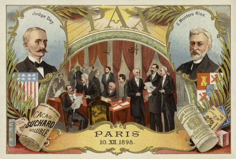 William R Day och Eugenio Montero Rios, och Parisfördraget som avslutade det spansk-amerikanska kriget, 10 december 1898 av European School