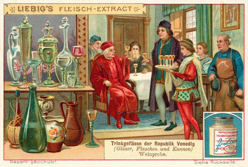 Vinprovning i Republiken Venedig (chromolitho) av European School